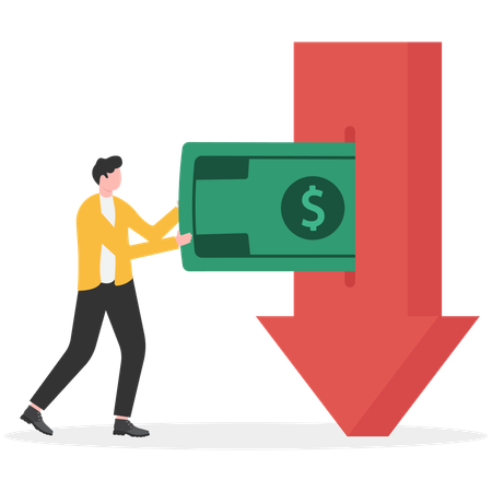 Geschäftsmann macht Finanzmanagement  Illustration