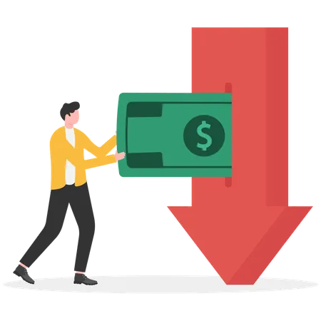 Geschäftsmann macht Finanzmanagement  Illustration