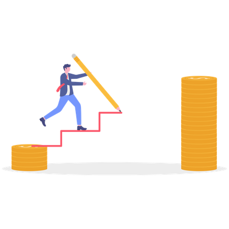 Geschäftsmann erzielt finanziellen Erfolg  Illustration