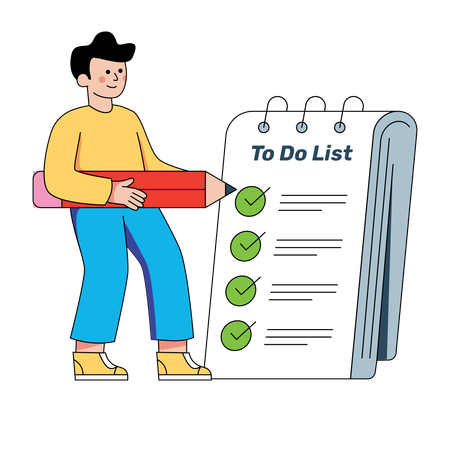 Geschäftsmann macht to-do-Liste  Illustration