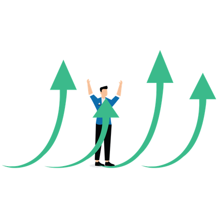 Geschäftsmann steigert den Geschäftsgewinn  Illustration