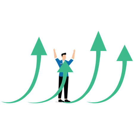 Geschäftsmann steigert den Geschäftsgewinn  Illustration