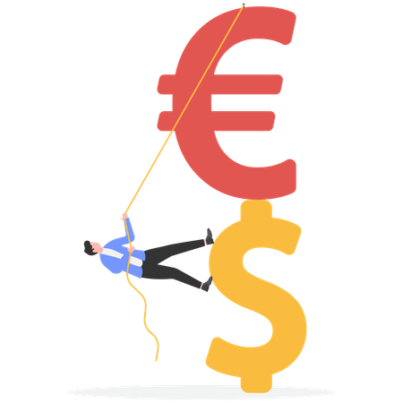 Geschäftsmann erzählt über Anlagerisiken  Illustration