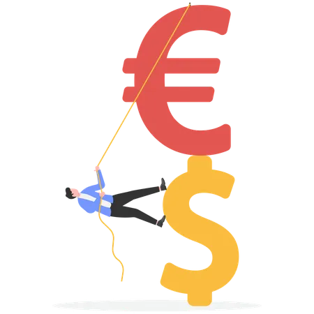 Geschäftsmann erzählt über Anlagerisiken  Illustration