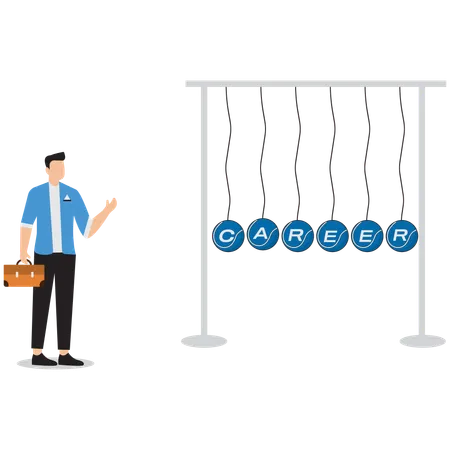 Geschäftsmann erzählt vom Karrierestart  Illustration