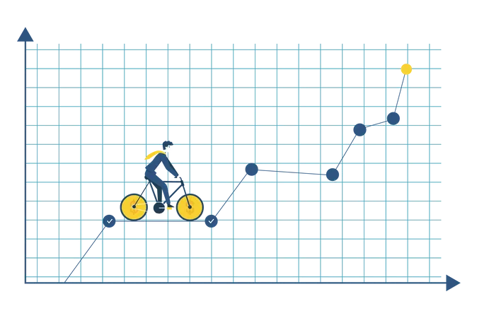 Geschäftsmann, der durch Investitionen Erfolg hat  Illustration