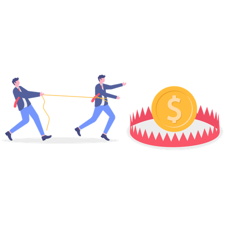 Geschäftsmann fängt Geld für Geldfalle  Illustration