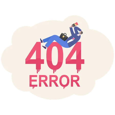 Geschäftsmann findet 404-Fehler  Illustration