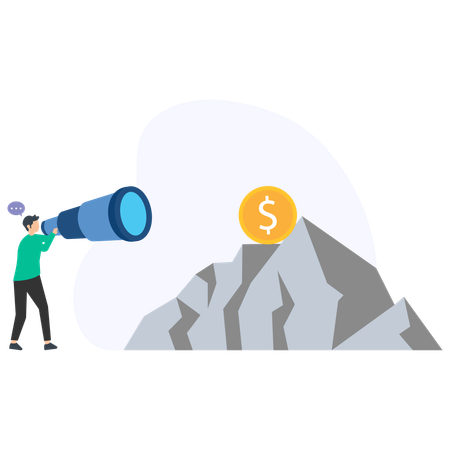 Geschäftsmann findet Geschäftsbudget  Illustration