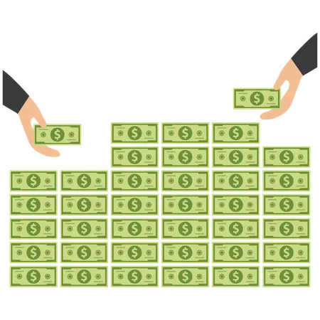 Geschäftsmann findet Finanzierungslösung  Illustration