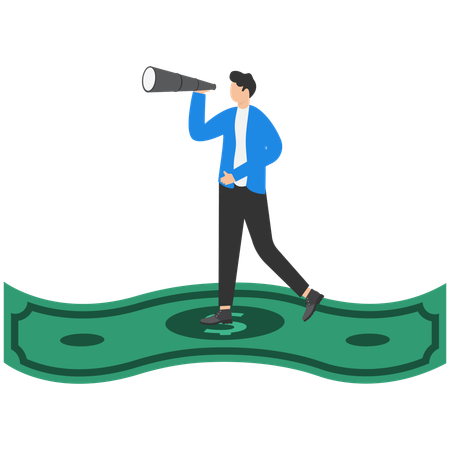 Geschäftsmann findet Geschäftsrichtung  Illustration