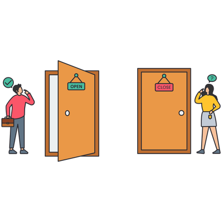 Geschäftsmann findet neue Chance  Illustration