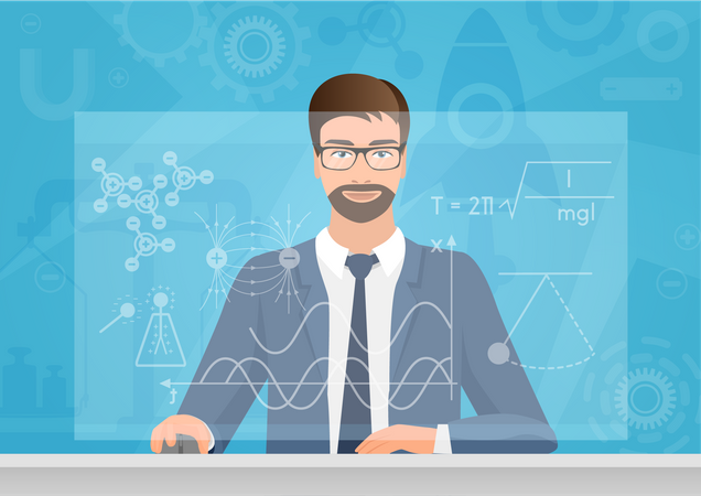 Geschäftsmann macht Datenanalyse  Illustration