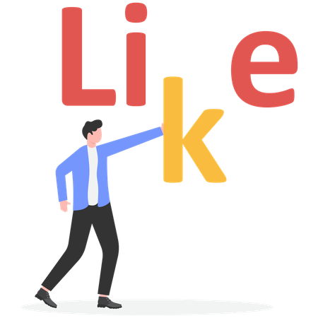 Geschäftsmann gibt Fake News den Daumen hoch  Illustration