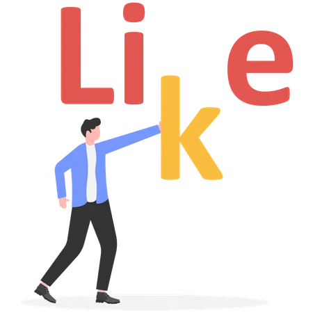 Geschäftsmann gibt Fake News den Daumen hoch  Illustration