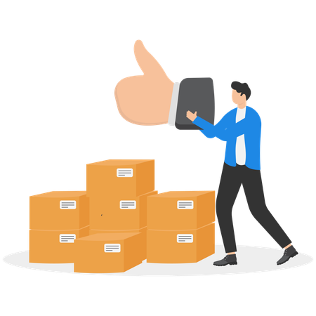 Geschäftsmann gibt Qualitätsfeedback  Illustration