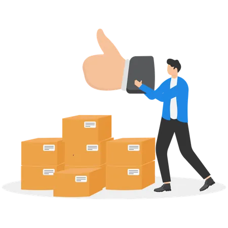 Geschäftsmann gibt Qualitätsfeedback  Illustration