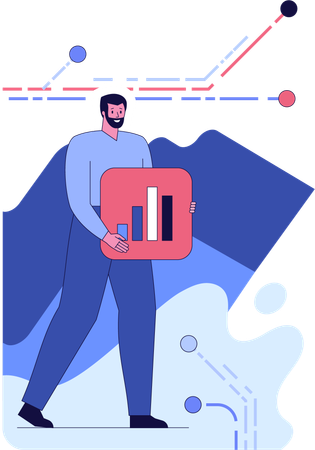 Geschäftsmann der geschäftsbericht hält  Illustration