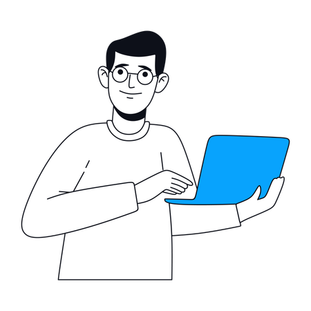 Geschäftsmann mit Laptop  Illustration