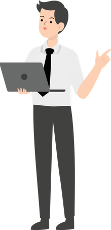 Geschäftsmann mit Laptop  Illustration