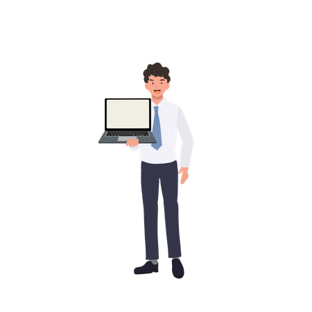 Geschäftsmann mit Laptop  Illustration