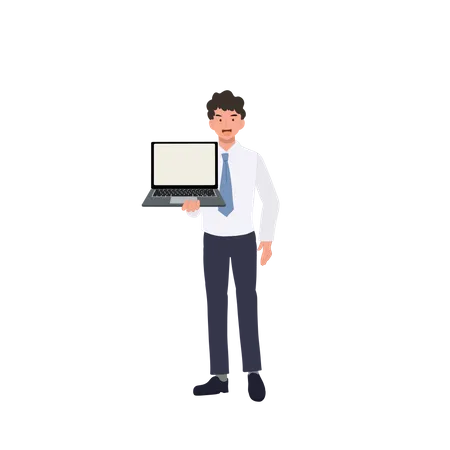 Geschäftsmann mit Laptop  Illustration