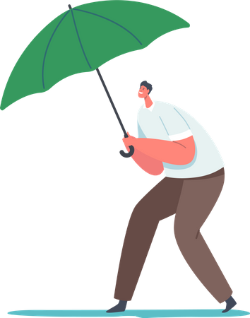 Geschäftsmann mit Regenschirm  Illustration