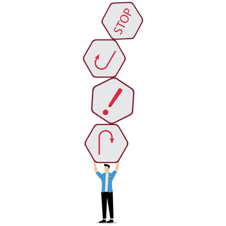 Geschäftsmann mit Straßenschild  Illustration