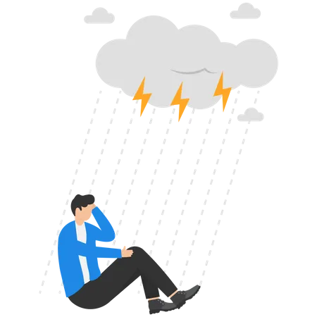 Geschäftsmann hat einen schlechten Tag  Illustration