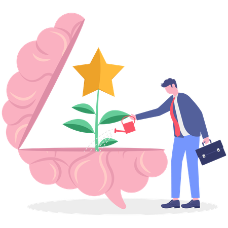 Unternehmer haben kreative Ideen im Kopf  Illustration