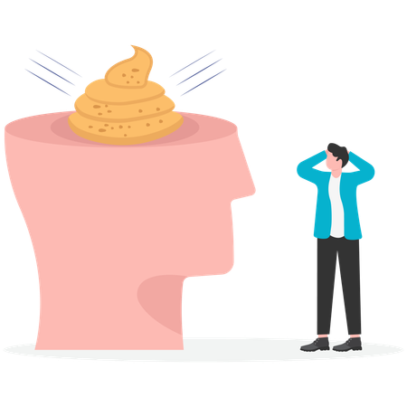 Geschäftsmann mit schlechten Ideen  Illustration