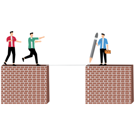 Geschäftsmann hilft neuen Anwärtern  Illustration