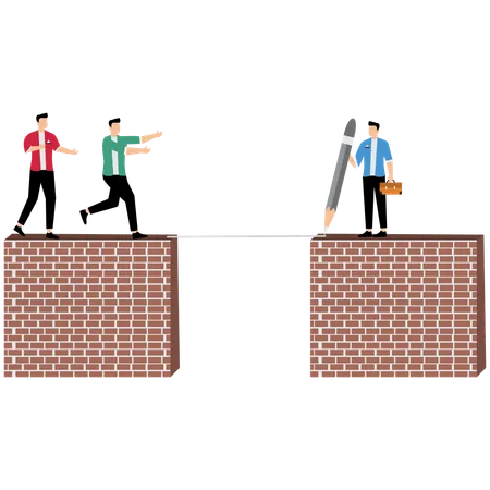 Geschäftsmann hilft neuen Anwärtern  Illustration