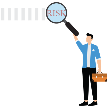 Geschäftsmann identifiziert Geschäftsrisiken  Illustration