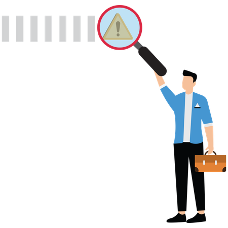 Geschäftsmann identifiziert Geschäftsrisiken  Illustration