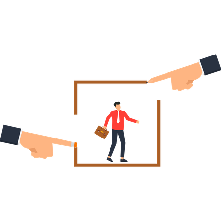 Geschäftsmann im Kasten  Illustration
