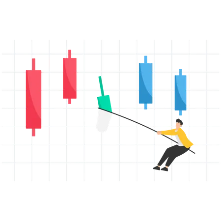 Geschäftsmann der aktienkerzenhalter kauft  Illustration