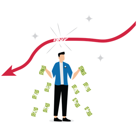 Geschäftsmann kauft Finanzwerte  Illustration