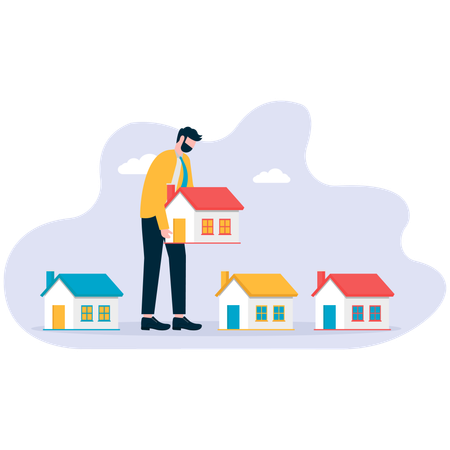Geschäftsmann kauft neues Haus  Illustration
