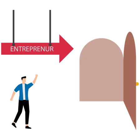 Geschäftsmann kündigt alten Job und wird Unternehmer  Illustration