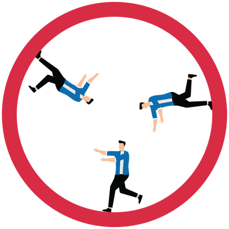 Geschäftsmann läuft auf einer Schleife im Kreis  Illustration