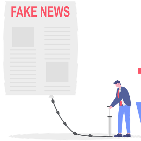 Geschäftsmann liest Fake News  Illustration