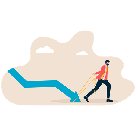 Geschäftsmann löst Investitionsproblem  Illustration