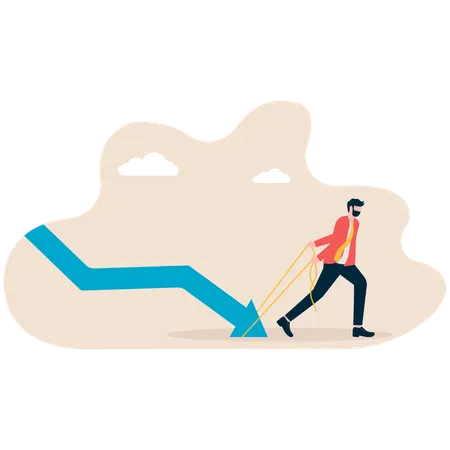 Geschäftsmann löst Investitionsproblem  Illustration