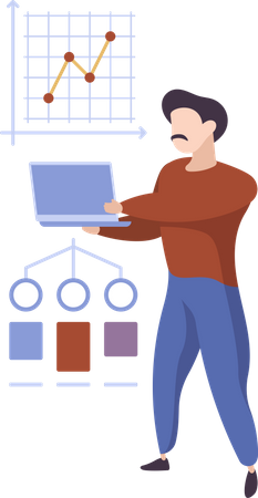 Geschäftsmann macht Analyse  Illustration