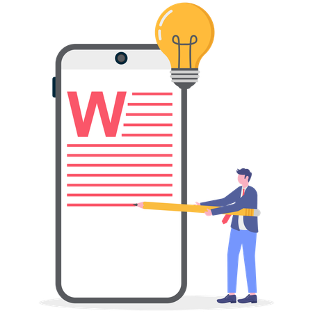 Geschäftsmann macht Copywriting  Illustration