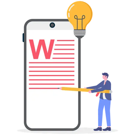 Geschäftsmann macht Copywriting  Illustration