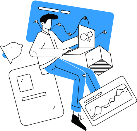 Geschäftsmann macht Datenanalyse  Illustration