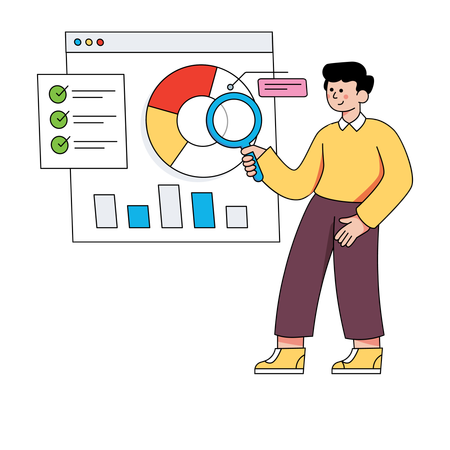 Geschäftsmann macht Datenanalyse  Illustration