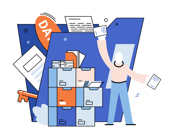 Geschäftsmann macht Datenanalyse  Illustration